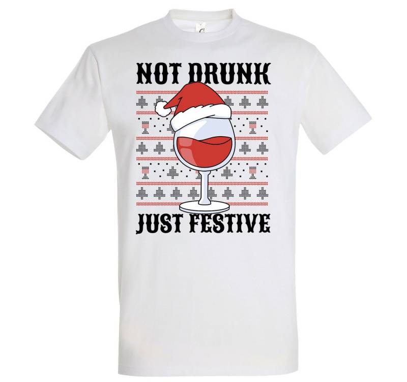 Youth Designz Print-Shirt Not Drunk Just Festive Herren T-Shirt mit modischem Frontprint von Youth Designz