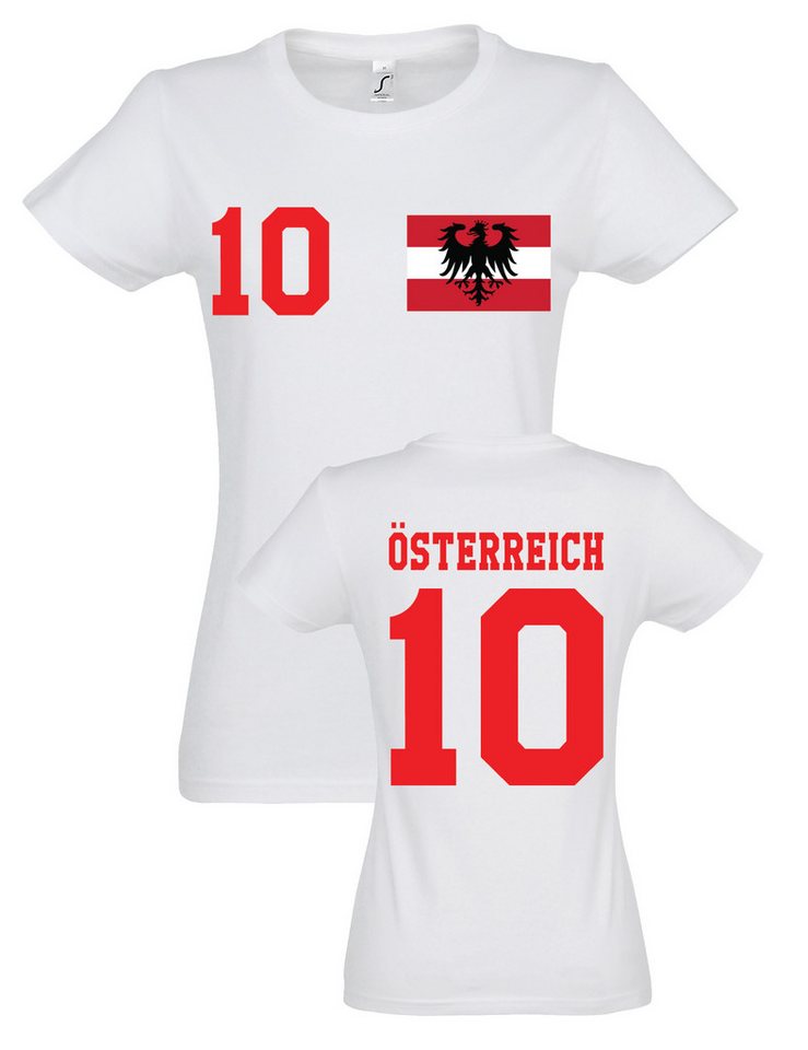 Youth Designz Print-Shirt "Österreich" Damen T-Shirt mit Fußball Print Geschenk Statement Frauen mit stylischen Print für Frauen Youth Designz Print-Shirt "Österreich" Damen T-Shirt mit Fußball Print Geschenk Statement Frauen mit stylischen Print für Frauen von Youth Designz