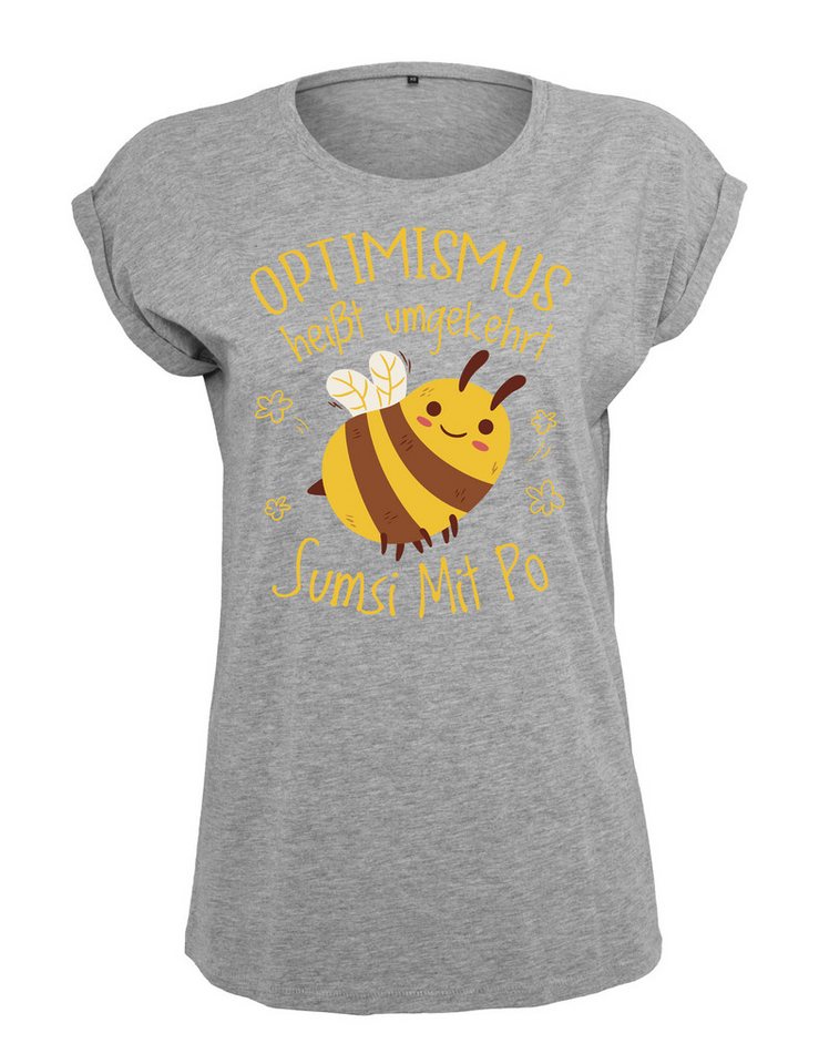 Youth Designz Print-Shirt "Optimismus Sumsi Mit Po" Damen T-Shirt Statement Geschenk Motiv mit lustigem Aufdruck für Frauen von Youth Designz