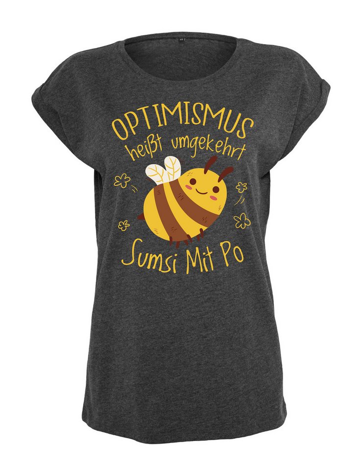 Youth Designz Print-Shirt "Optimismus Sumsi Mit Po" Damen T-Shirt Statement Geschenk Motiv mit lustigem Aufdruck für Frauen von Youth Designz