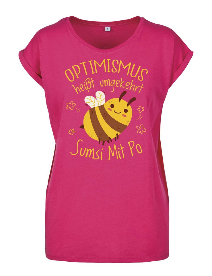 Youth Designz Print-Shirt "Optimismus Sumsi Mit Po" Damen T-Shirt Statement Geschenk Motiv mit lustigem Aufdruck für Frauen Youth Designz Print-Shirt "Optimismus Sumsi Mit Po" Damen T-Shirt Statement Geschenk Motiv mit lustigem Aufdruck für Frauen von Youth Designz
