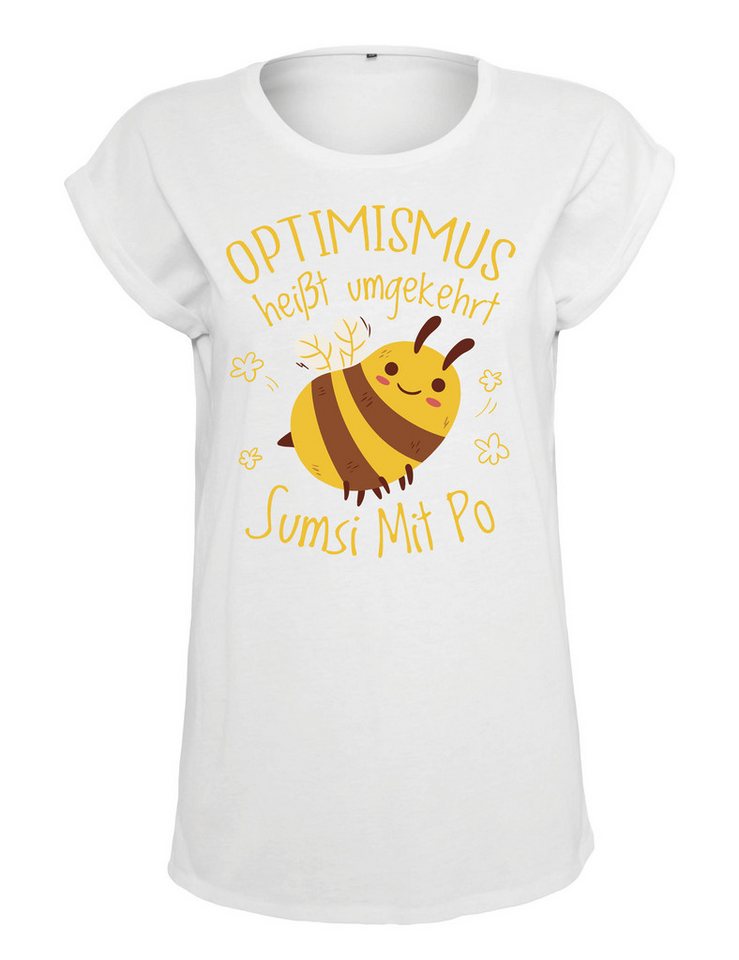 Youth Designz Print-Shirt "Optimismus Sumsi Mit Po" Damen T-Shirt Statement Geschenk Motiv mit lustigem Aufdruck für Frauen von Youth Designz