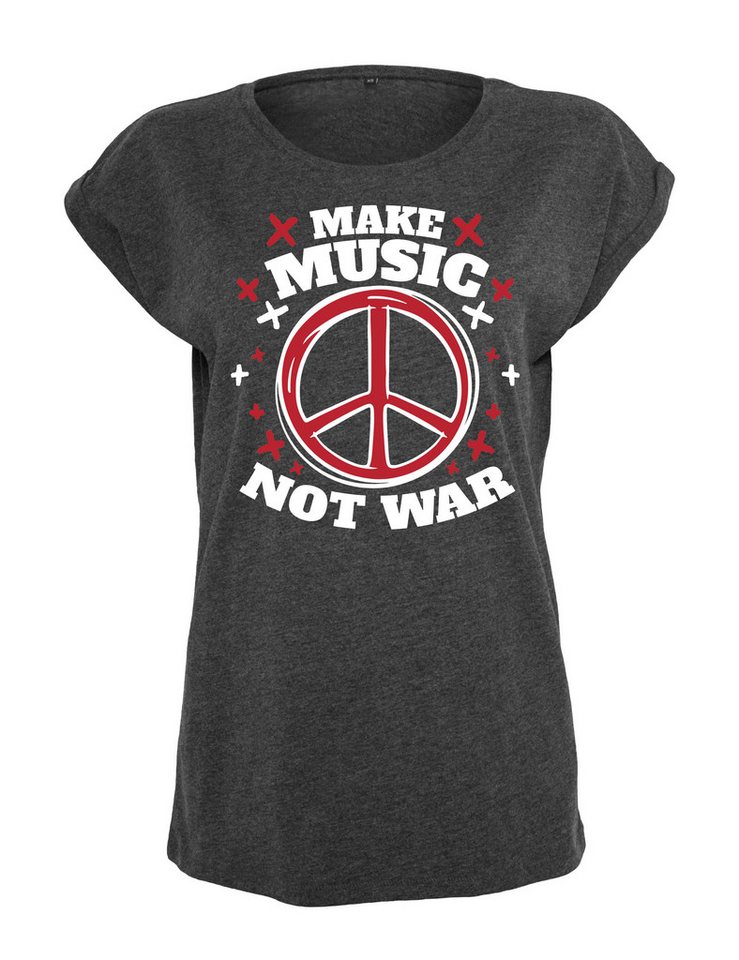 Youth Designz Print-Shirt "Peace Make Music" Damen T-Shirt Statement oder Geschenk Frauen Motiv mit trendigem Aufdruck von Youth Designz