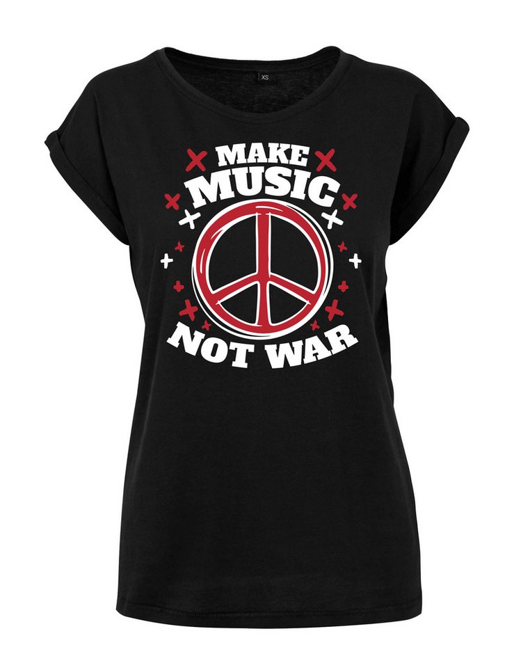 Youth Designz Print-Shirt "Peace Make Music" Damen T-Shirt Statement oder Geschenk Frauen Motiv mit trendigem Aufdruck von Youth Designz