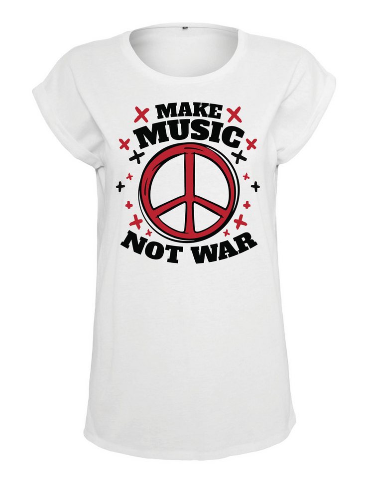Youth Designz Print-Shirt "Peace Make Music" Damen T-Shirt Statement oder Geschenk Frauen Motiv mit trendigem Aufdruck von Youth Designz