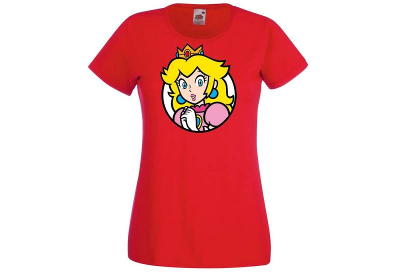 Youth Designz Print-Shirt Peach Damen Shirt mit Retro Prinzessin Print von Youth Designz