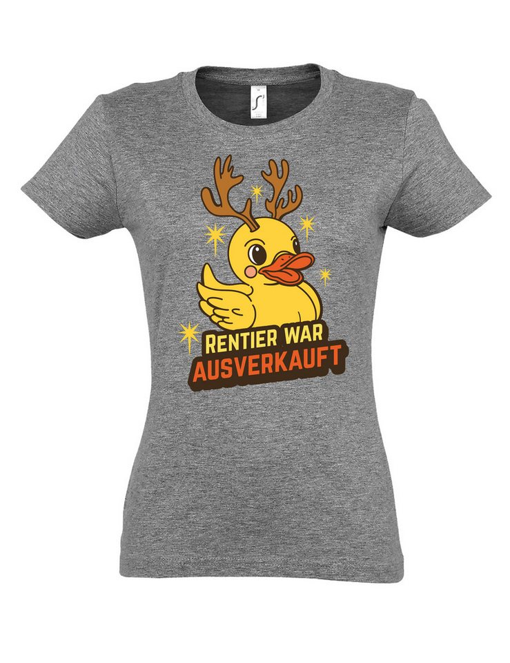 Youth Designz Print-Shirt "Rentier war Ausverkauft" Aufdruck Weinachten Damen T-Shirt Geschenk mit lustigem Frontprint für Frauen von Youth Designz