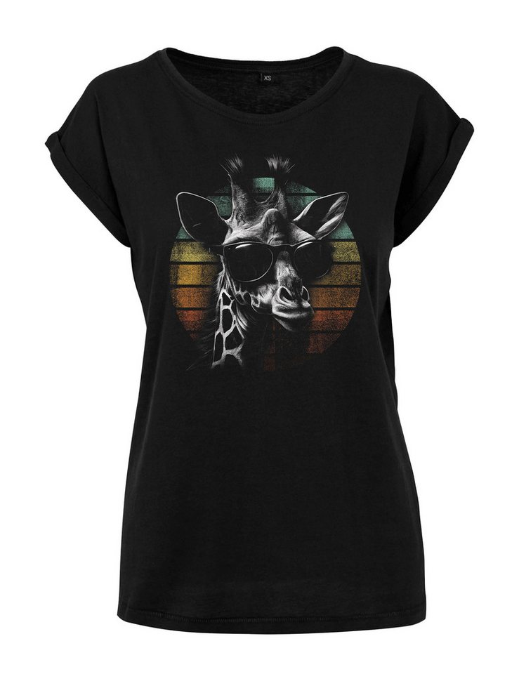 Youth Designz Print-Shirt "Retro Giraffe" Damen T-Shirt als Statement oder Geschenk Frauen Motiv mit stylischen Retro Aufdruck für Frauen von Youth Designz