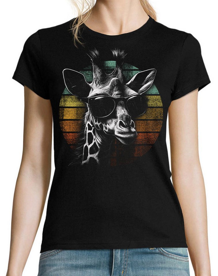 Youth Designz Print-Shirt Retro Giraffe Damen T-Shirt mit lustigen Logo für Damen von Youth Designz