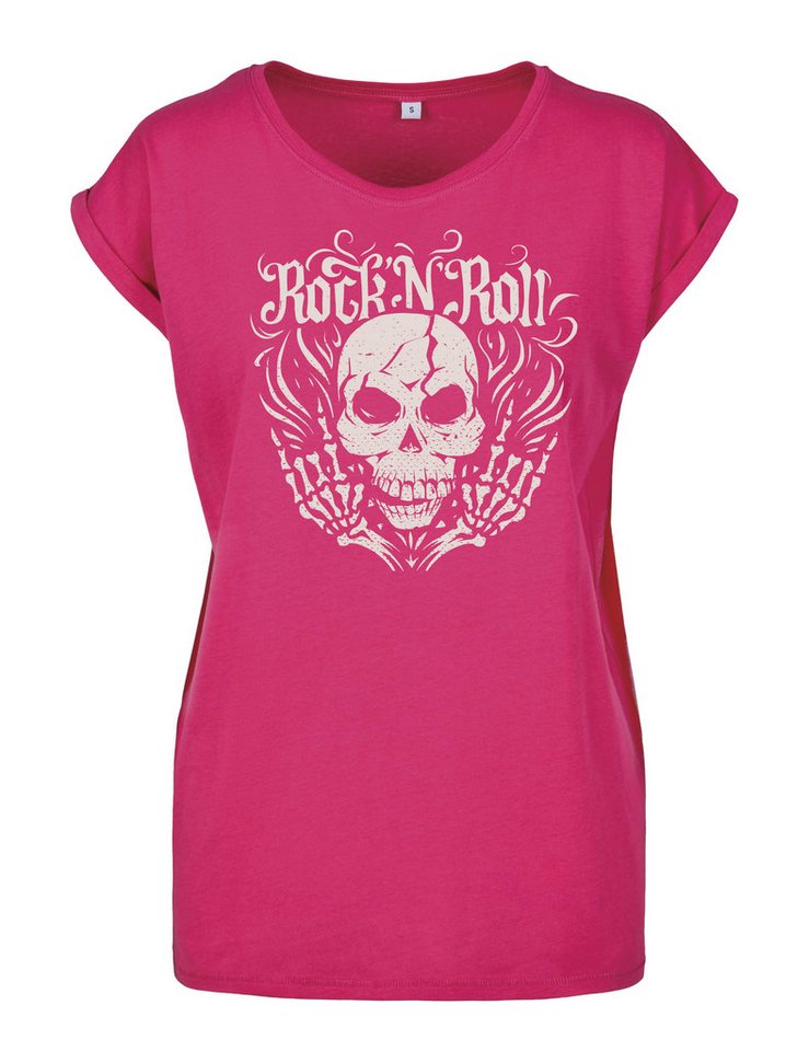 Youth Designz Print-Shirt "Skull Rock N Roll" Damen T-Shirt Statement oder Geschenk Frauen Motiv mit stylischen Aufdruck für Musik fans Youth Designz Print-Shirt "Skull Rock N Roll" Damen T-Shirt Statement oder Geschenk Frauen Motiv mit stylischen Aufdruck für Musik fans von Youth Designz