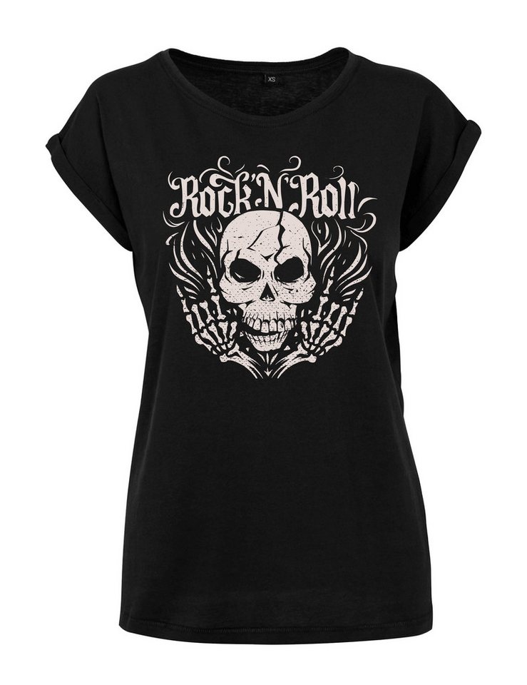 Youth Designz Print-Shirt "Skull Rock N Roll" Damen T-Shirt Statement oder Geschenk Frauen Motiv mit stylischen Aufdruck für Musik fans von Youth Designz
