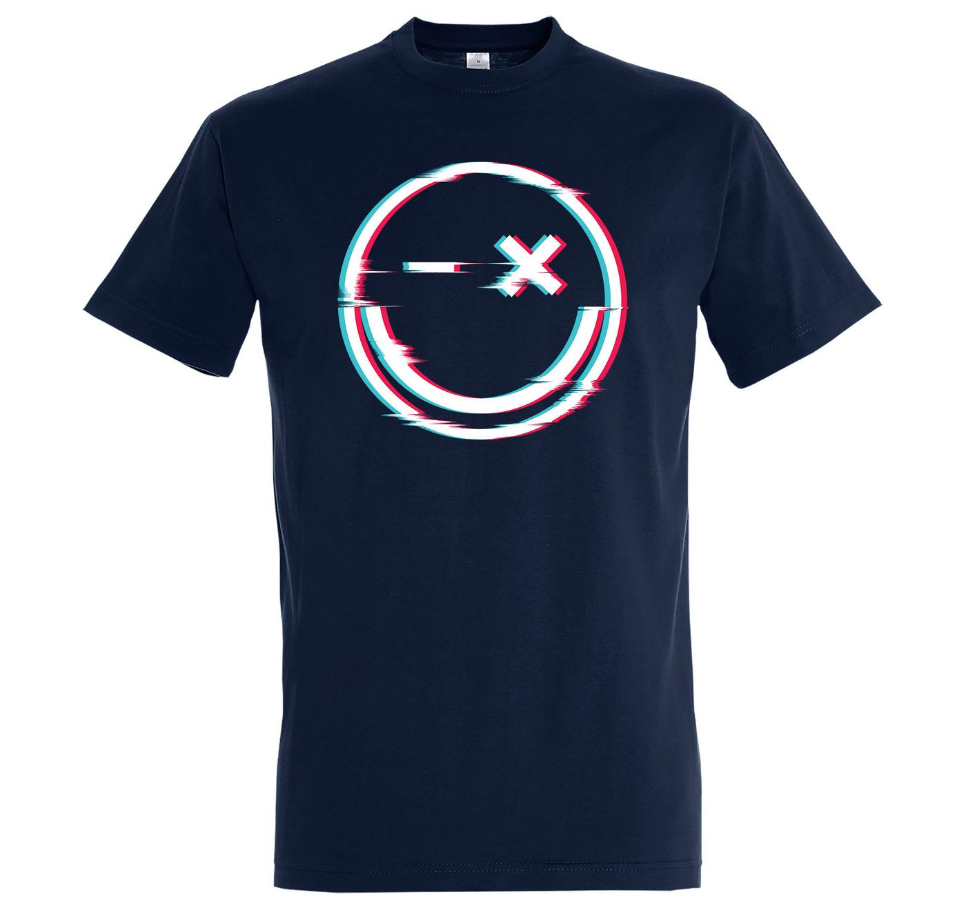 Youth Designz Print-Shirt Smile Glitch Herren T-Shirt mit modischem Frontprint von Youth Designz