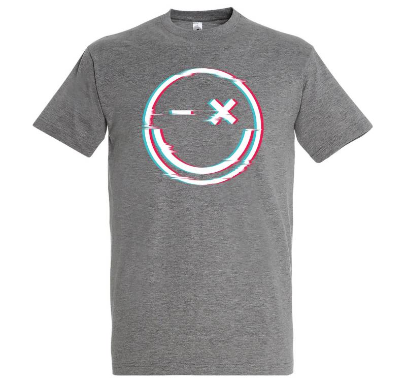 Youth Designz Print-Shirt Smile Glitch Herren T-Shirt mit modischem Frontprint von Youth Designz