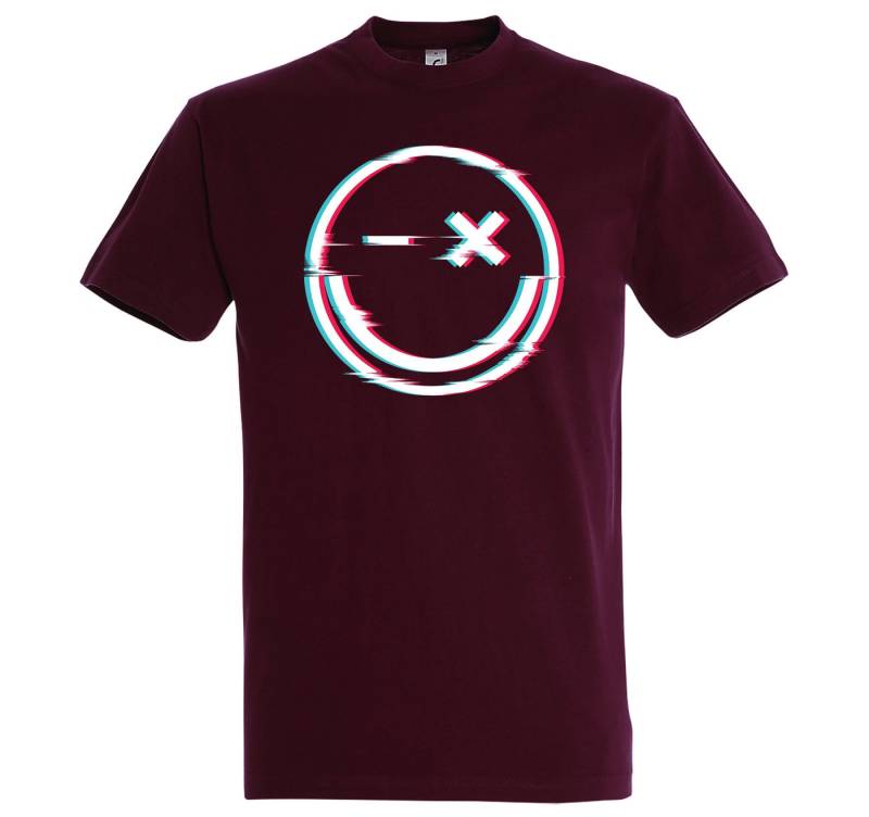 Youth Designz Print-Shirt Smile Glitch Herren T-Shirt mit modischem Frontprint von Youth Designz