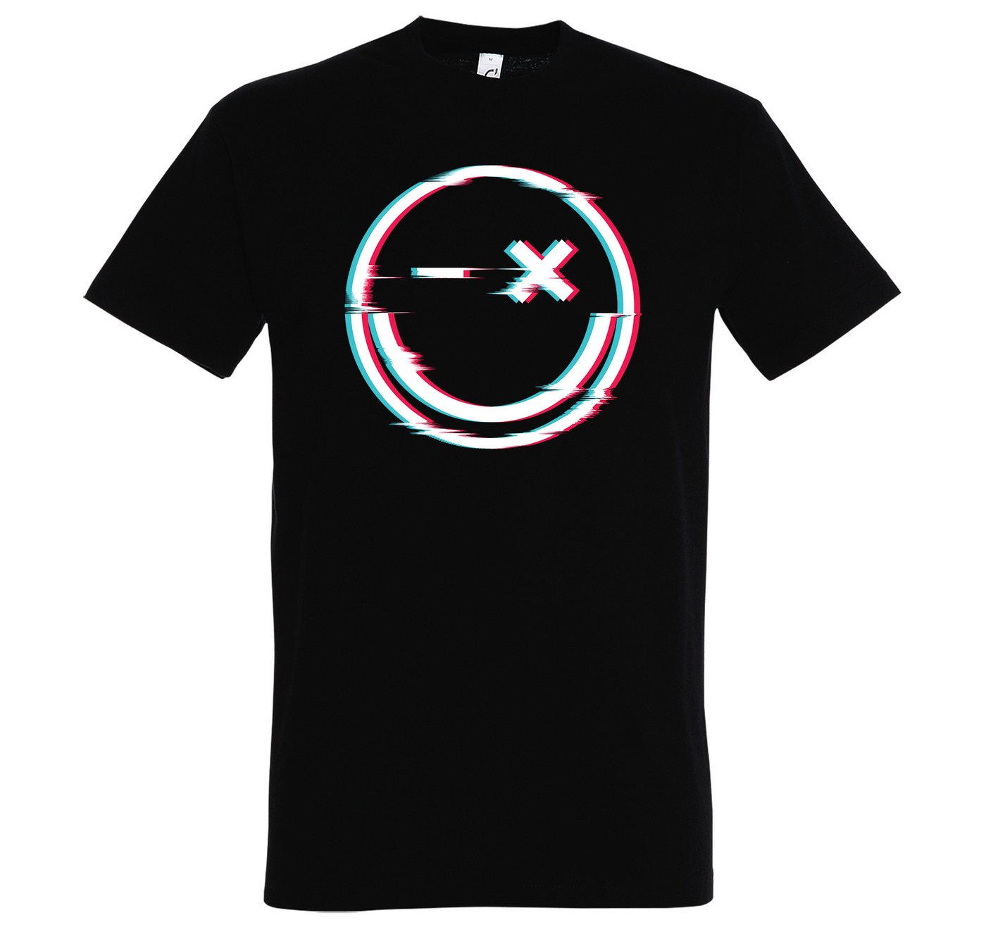 Youth Designz Print-Shirt Smile Glitch Herren T-Shirt mit modischem Frontprint von Youth Designz