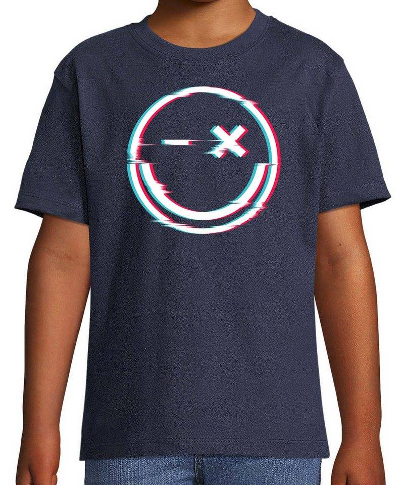 Youth Designz Print-Shirt Smile Glitch Kinder T-Shirt mit lustigem Frontprint von Youth Designz
