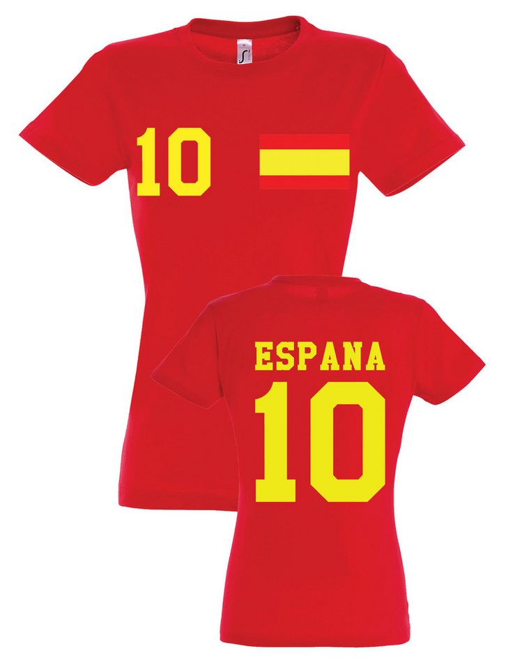 Youth Designz Print-Shirt "Spanien" Damen T-Shirt mit Fußball Print Geschenk Statement Frauen mit stylischen Aufdruck für Damen Youth Designz Print-Shirt "Spanien" Damen T-Shirt mit Fußball Print Geschenk Statement Frauen mit stylischen Aufdruck für Damen von Youth Designz