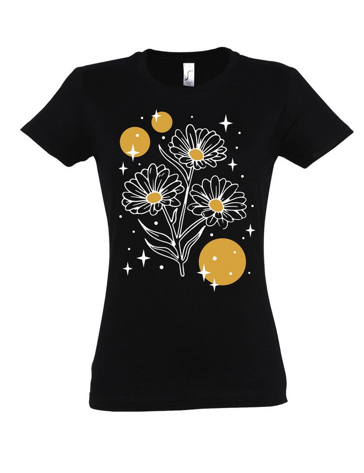 Youth Designz Print-Shirt "Sparkling Flowers" Damen T-Shirt mit Lustigen Print Geschenk mit retro Frontprint Youth Designz Print-Shirt "Sparkling Flowers" Damen T-Shirt mit Lustigen Print Geschenk mit retro Frontprint von Youth Designz