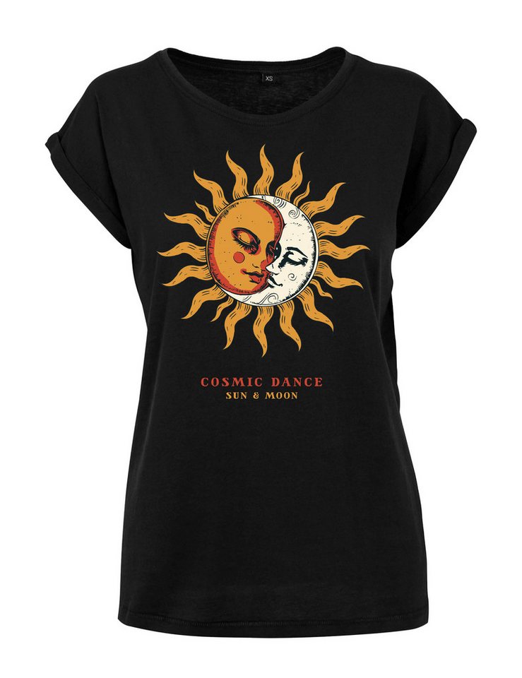 Youth Designz Print-Shirt "Sun & Moon Cosmic Dance" Damen T-Shirt als Statement Geschenk Motiv mit stylischen Retro Aufdruck für Frauen von Youth Designz