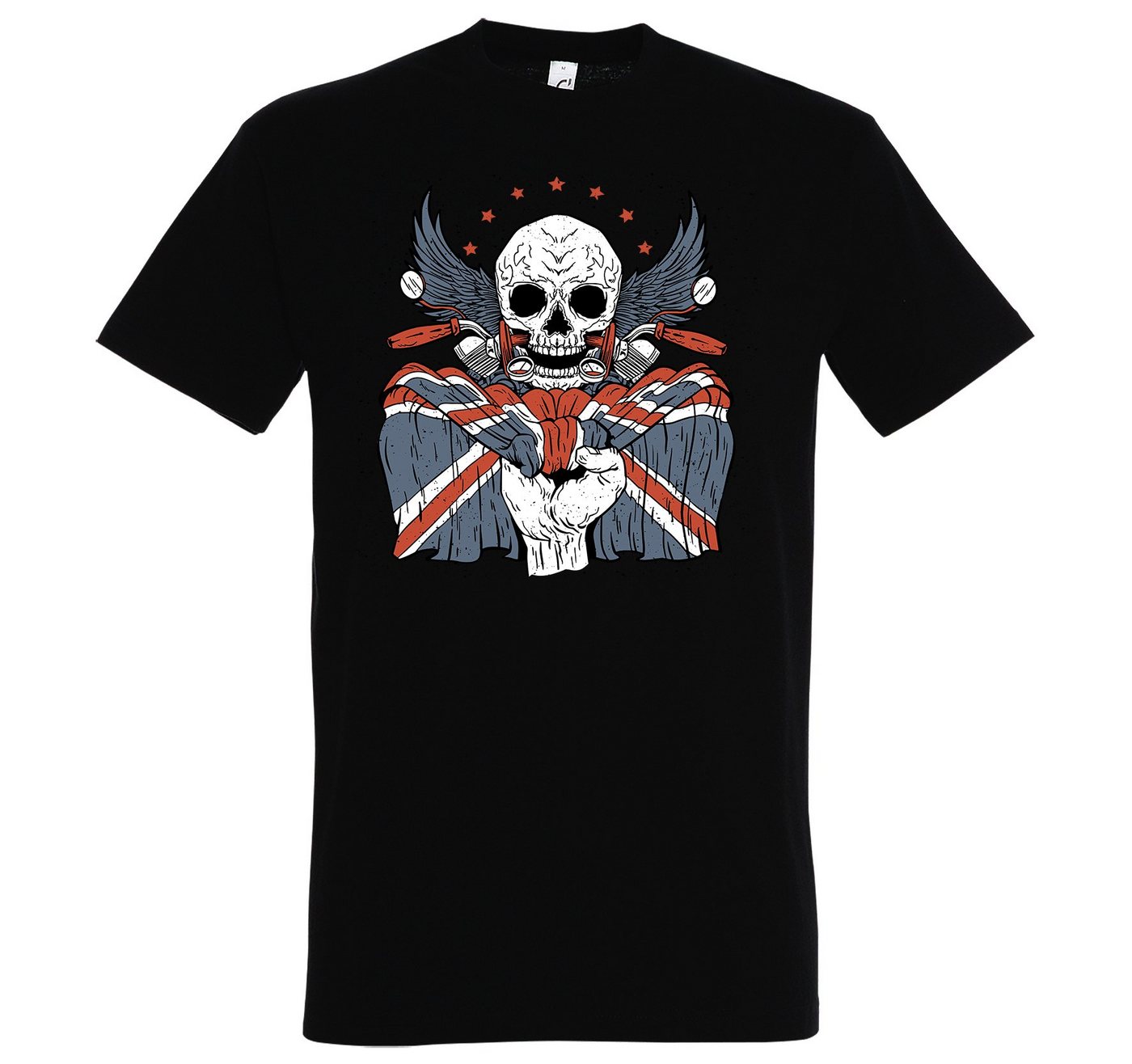 Youth Designz Print-Shirt UK Biker Skull Herren T-Shirt mit lustigem Logo Aufdruck von Youth Designz