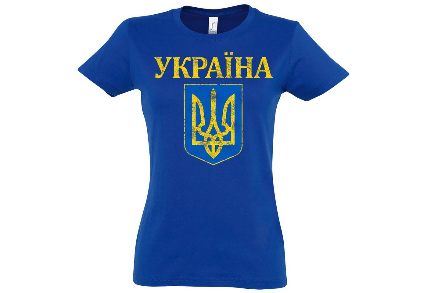 Youth Designz Print-Shirt Vintage Ukraine Wappen Damen T-Shirt mit modischem Logo Aufdruck von Youth Designz