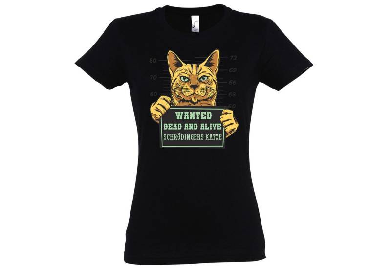 Youth Designz Print-Shirt Wanted Katze Damen T-Shirt mit modischem Frontprint von Youth Designz