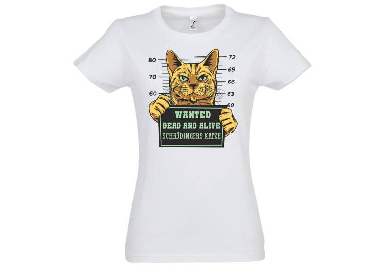 Youth Designz Print-Shirt Wanted Katze Damen T-Shirt mit modischem Frontprint von Youth Designz