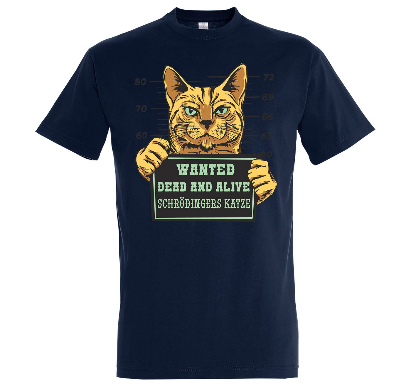 Youth Designz Print-Shirt Wanted Katze Herren T-Shirt mit modischem Frontprint von Youth Designz