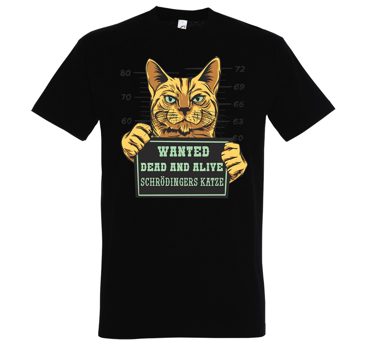 Youth Designz Print-Shirt Wanted Katze Herren T-Shirt mit modischem Frontprint von Youth Designz