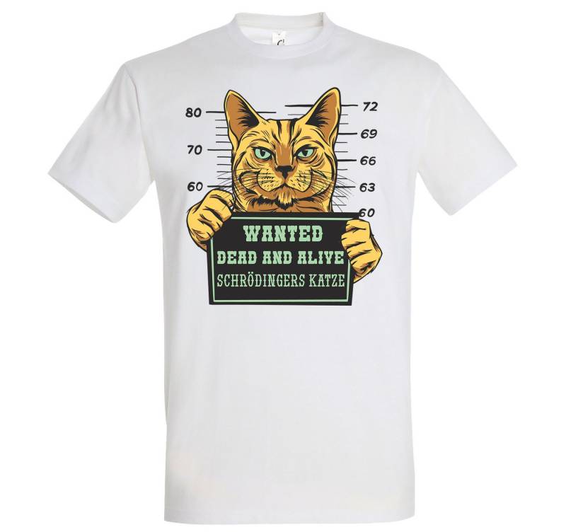 Youth Designz Print-Shirt Wanted Katze Herren T-Shirt mit modischem Frontprint von Youth Designz