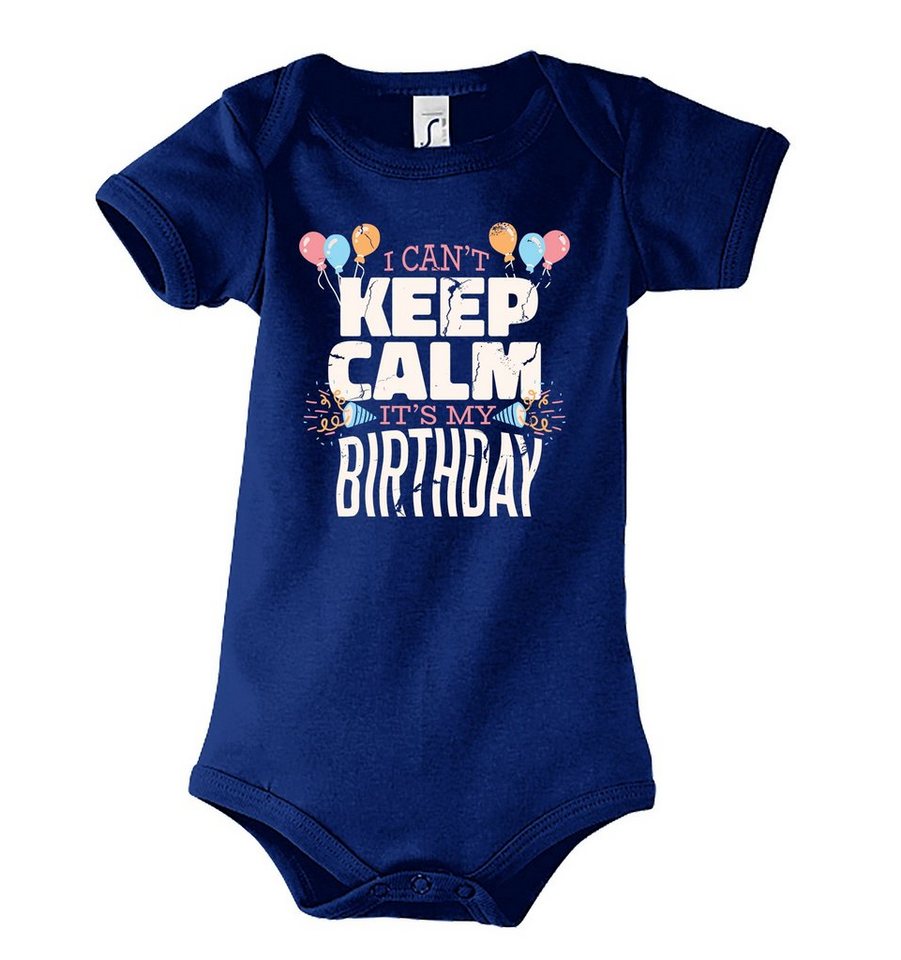 Youth Designz Strampler Keep Calm, It´s My Birthday" Baby Body Kurzarm Strampler mit lustigem Frontprint" von Youth Designz