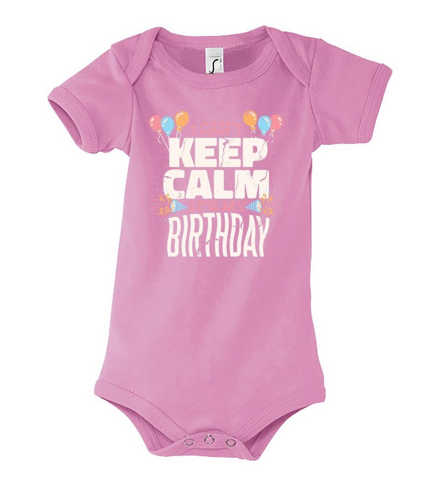 Youth Designz Strampler Keep Calm, It´s My Birthday" Baby Body Kurzarm Strampler mit lustigem Frontprint" von Youth Designz