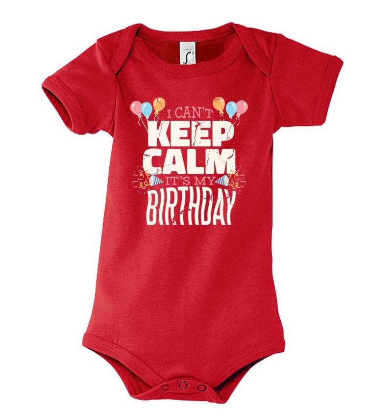 Youth Designz Kurzarmbody "Keep Calm, It´s My Birthday" Baby Body Kurzarm Strampler mit lustigem Frontprint von Youth Designz