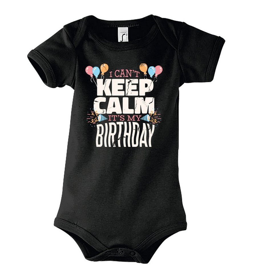 Youth Designz Kurzarmbody "Keep Calm, It´s My Birthday" Baby Body Kurzarm Strampler mit lustigem Frontprint von Youth Designz