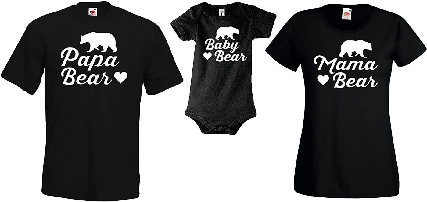 Youth Designz Strampler Mama Papa Baby Bear Herren Damen Baby T-Shirt Strampler Set in tollem Design, mit Frontprint von Youth Designz