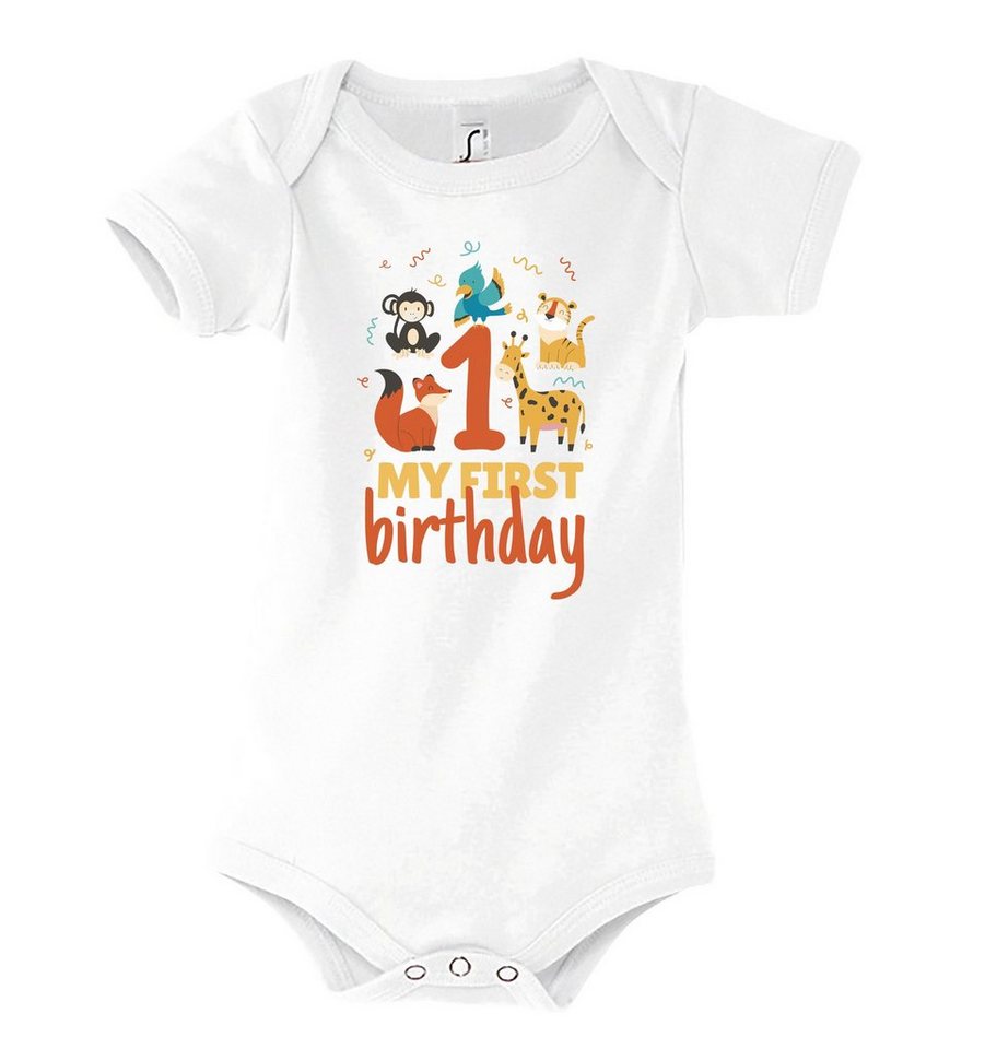 Youth Designz Strampler My First Birthday Baby Body für Jungen & Mädchen mit trendigem Frontprint von Youth Designz