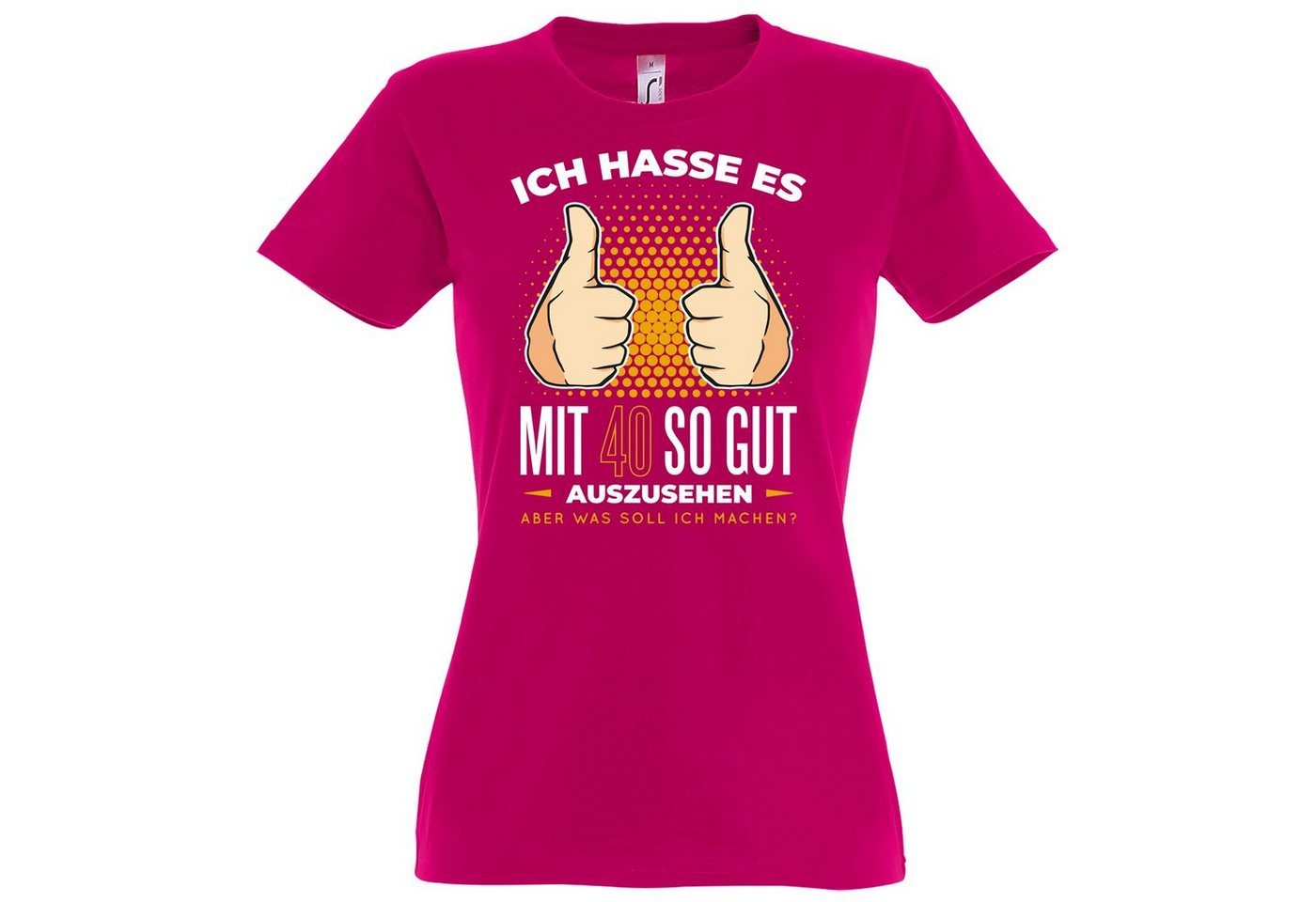 Youth Designz T-Shirt 40 Und Immer Noch Gutaussehend Damen Shirt mit lustigem Spruch Frontprint Youth Designz T-Shirt 40 Und Immer Noch Gutaussehend Damen Shirt mit lustigem Spruch Frontprint von Youth Designz