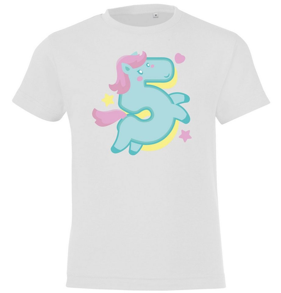 Youth Designz T-Shirt 5 Jahre Alt Geburtstags T-Shirt für Mädchen mit süßem Einhorn Frontprint von Youth Designz