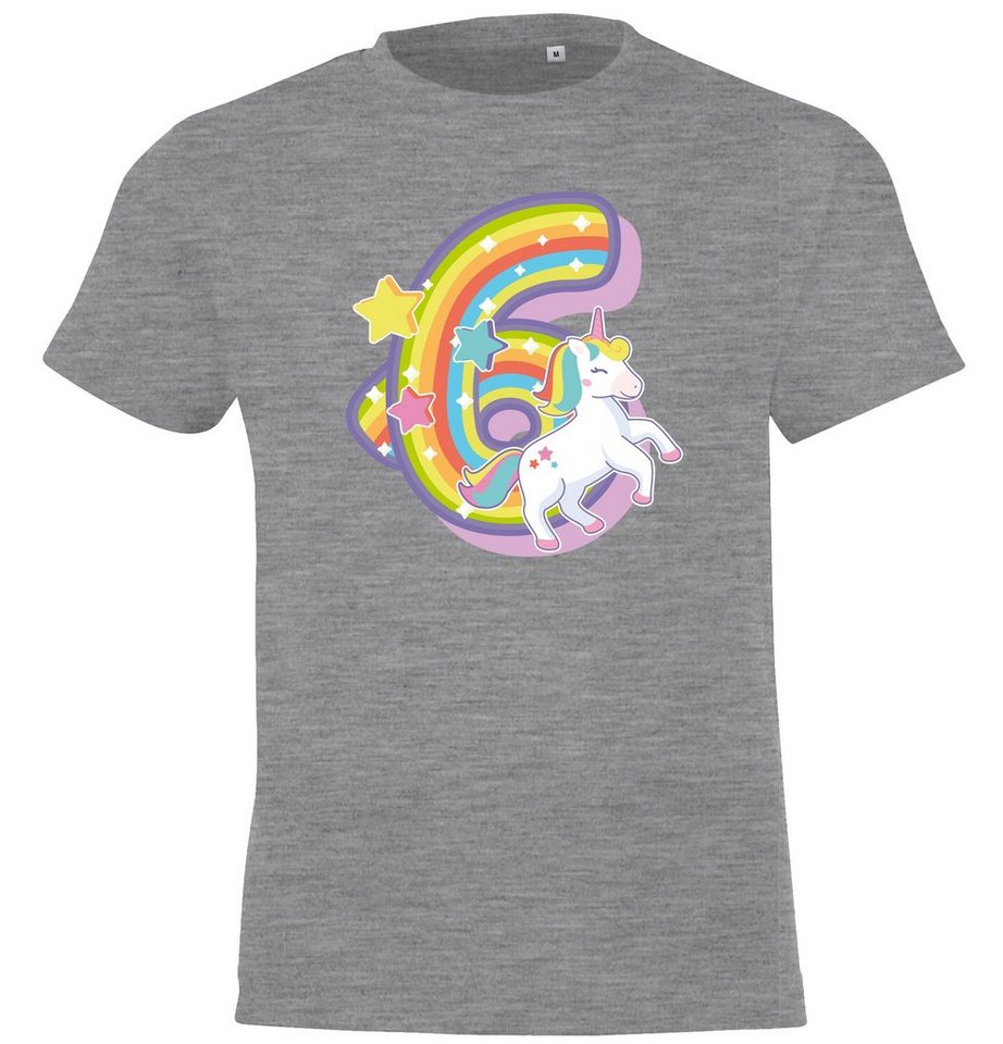 Youth Designz T-Shirt 6 Jahre Alt Geburtstag T-Shirt für Mädchen mit süßem Zahl Frontprint von Youth Designz