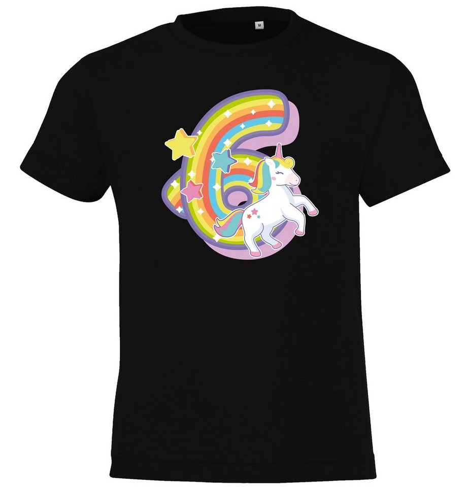 Youth Designz T-Shirt 6 Jahre Alt Geburtstag T-Shirt für Mädchen mit süßem Zahl Frontprint von Youth Designz