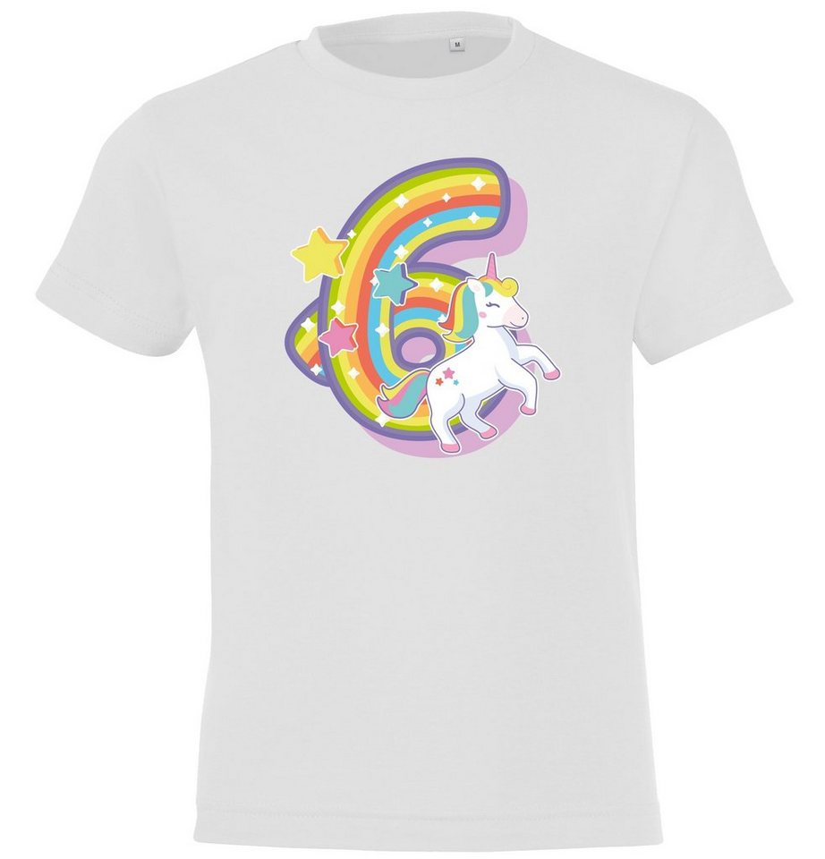 Youth Designz T-Shirt 6 Jahre Alt Geburtstag T-Shirt für Mädchen mit süßem Zahl Frontprint von Youth Designz