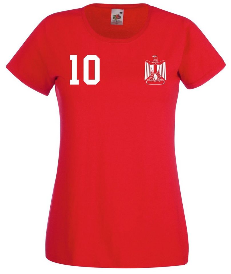 Youth Designz T-Shirt Ägypten Damen T-Shirt im Fußball Trikot Look mit trendigem Motiv von Youth Designz