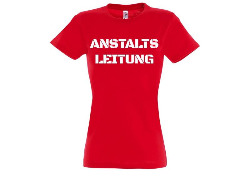 Youth Designz T-Shirt ANSTALTSLEITUNG Damen Shirt mit lustigem Frontprint von Youth Designz