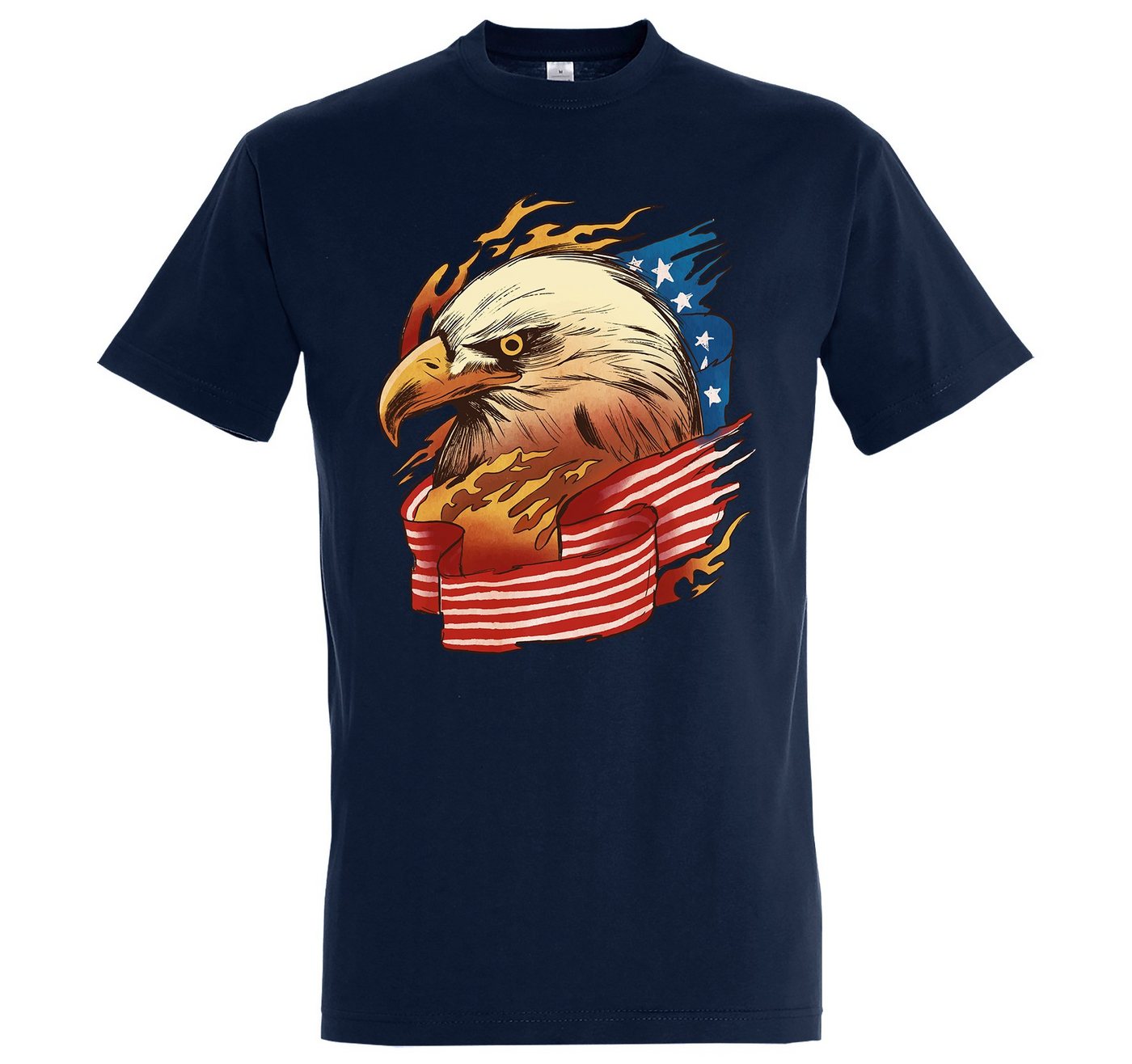 Youth Designz T-Shirt Adler USA American Eagle Flagge Herren Shirt mit trendigem Frontprint von Youth Designz