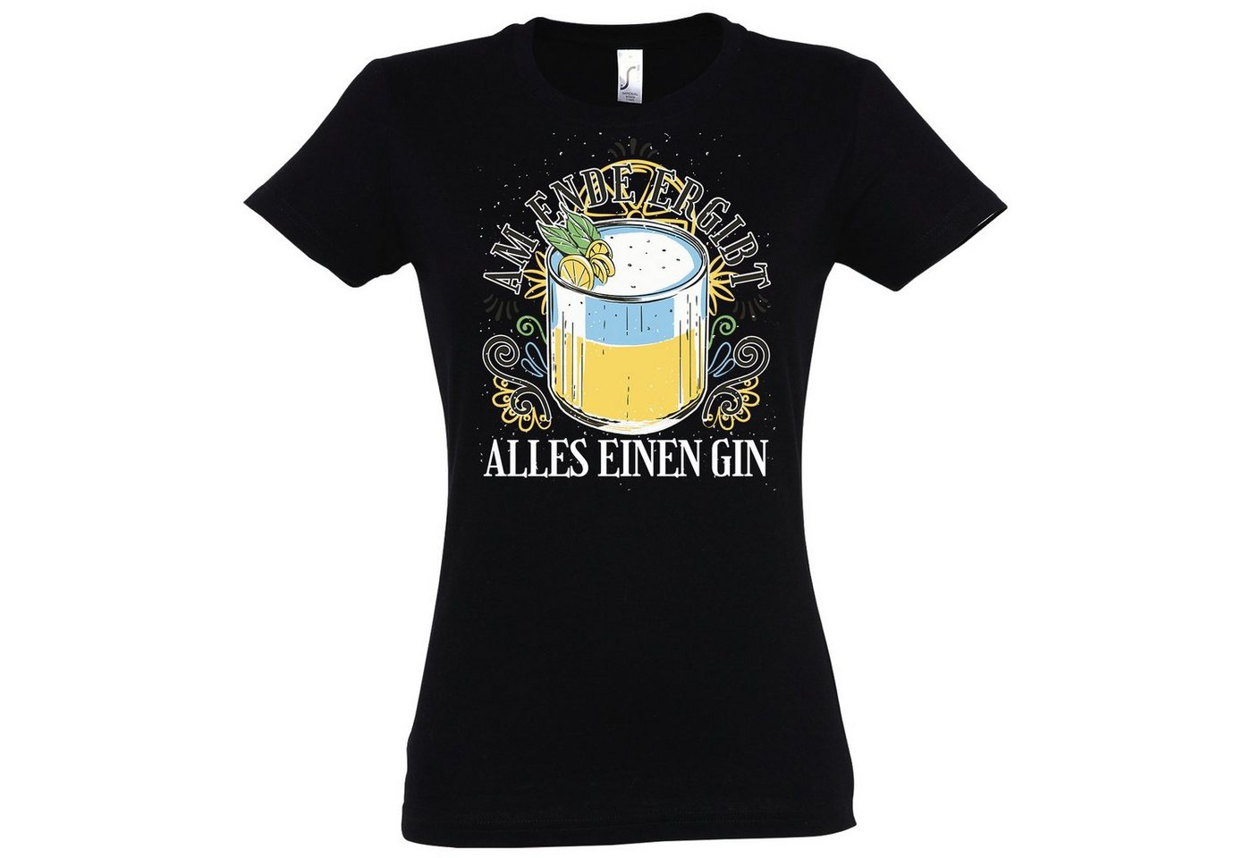 Youth Designz T-Shirt Am Ende ergibt alles einen Gin Damen Shirt im Fun-Look von Youth Designz