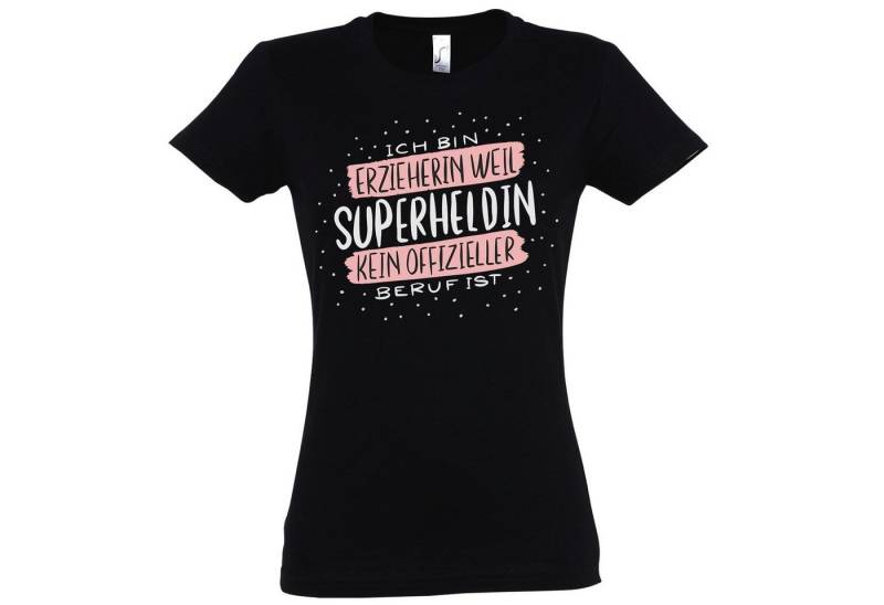 Youth Designz T-Shirt Beste Erzieherin Superheldin Damen Shirt mit trendigem Spruch Print von Youth Designz