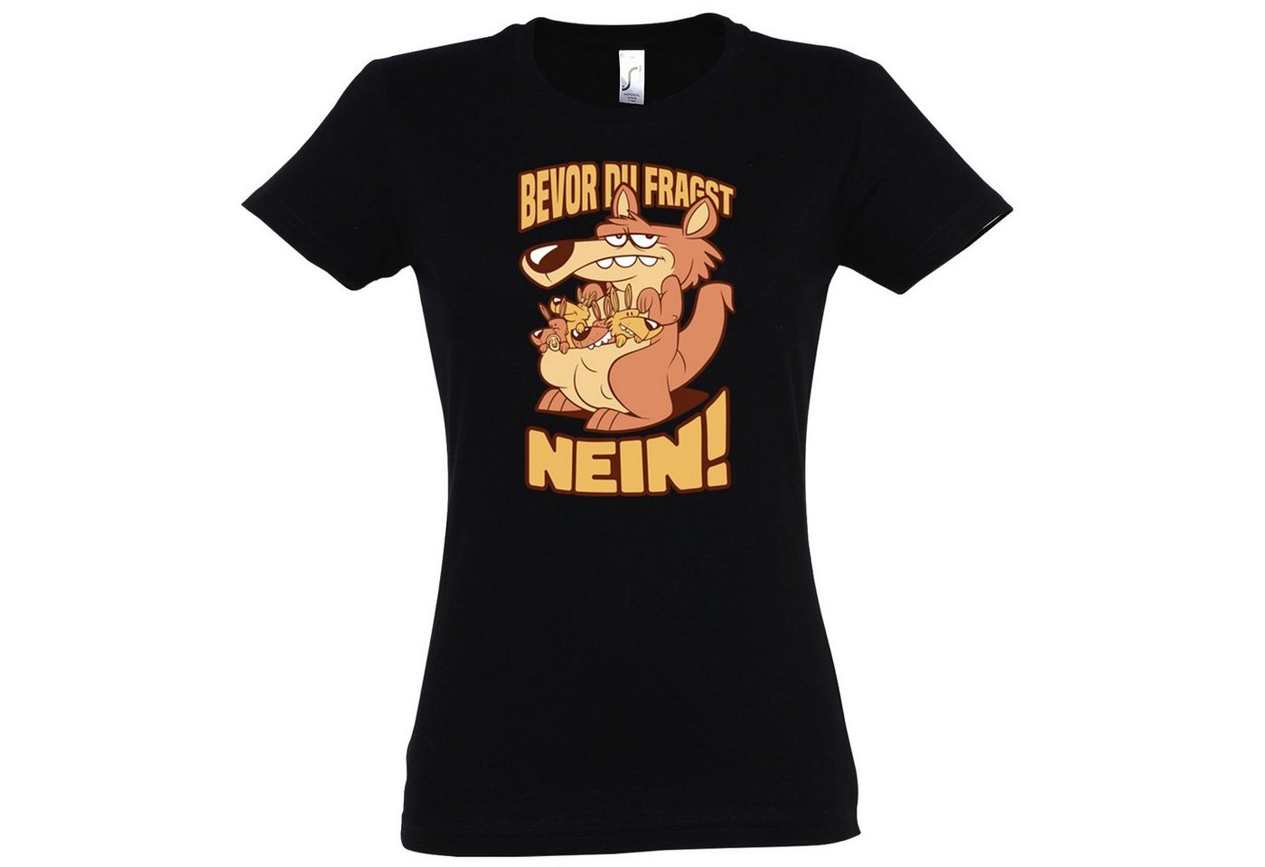 Youth Designz T-Shirt Bevor Du Fragst Nein! Damen Shirt mit lustigem Frontprint von Youth Designz