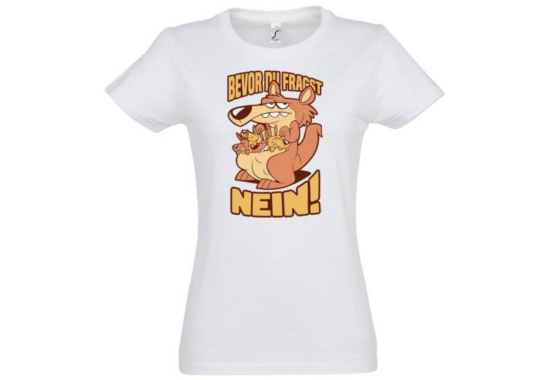 Youth Designz T-Shirt Bevor Du Fragst Nein! Damen Shirt mit lustigem Frontprint von Youth Designz