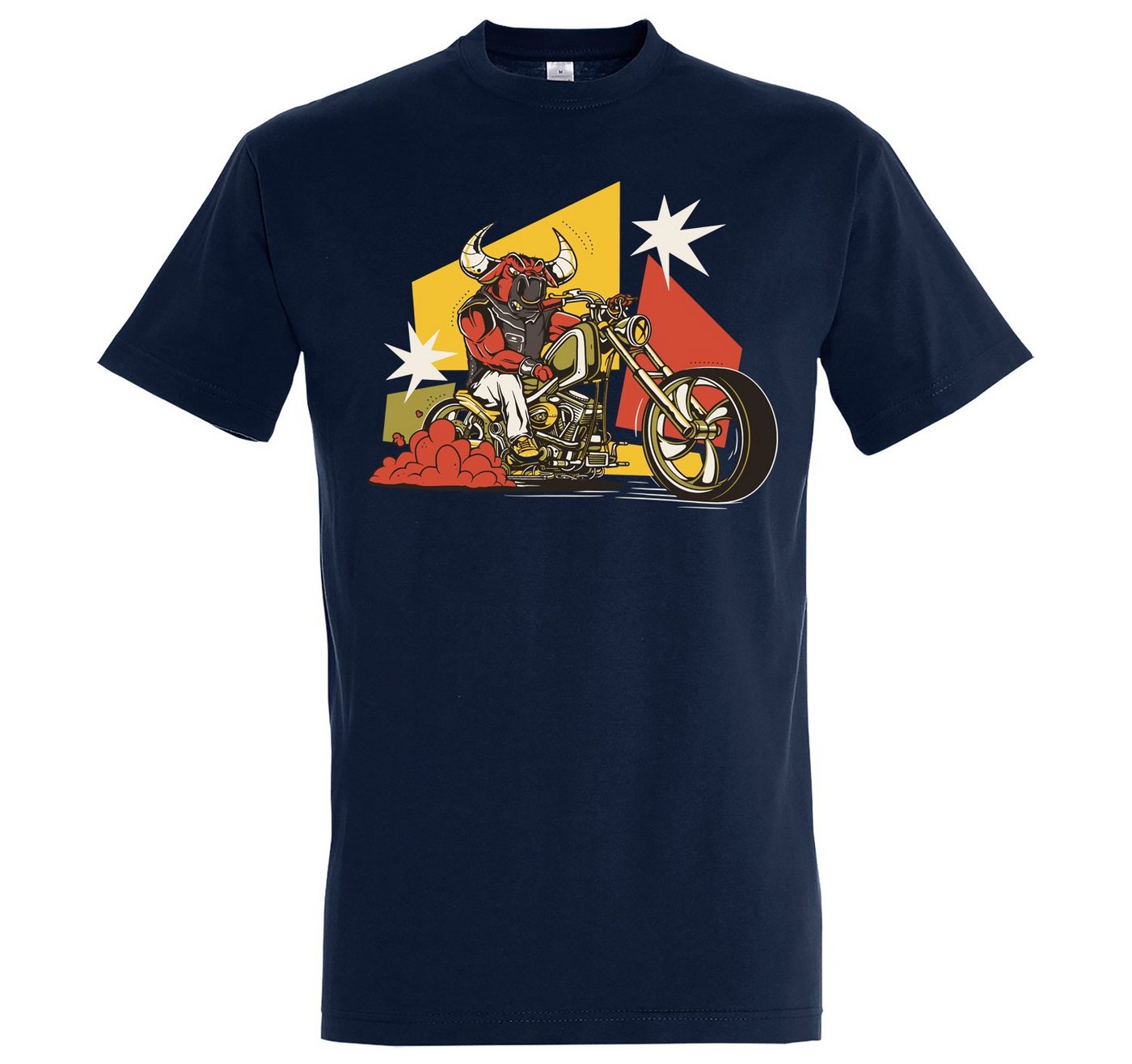 Youth Designz T-Shirt Biker Bull Motorrad Herren T-Shirt mit trendigem Frontprint von Youth Designz