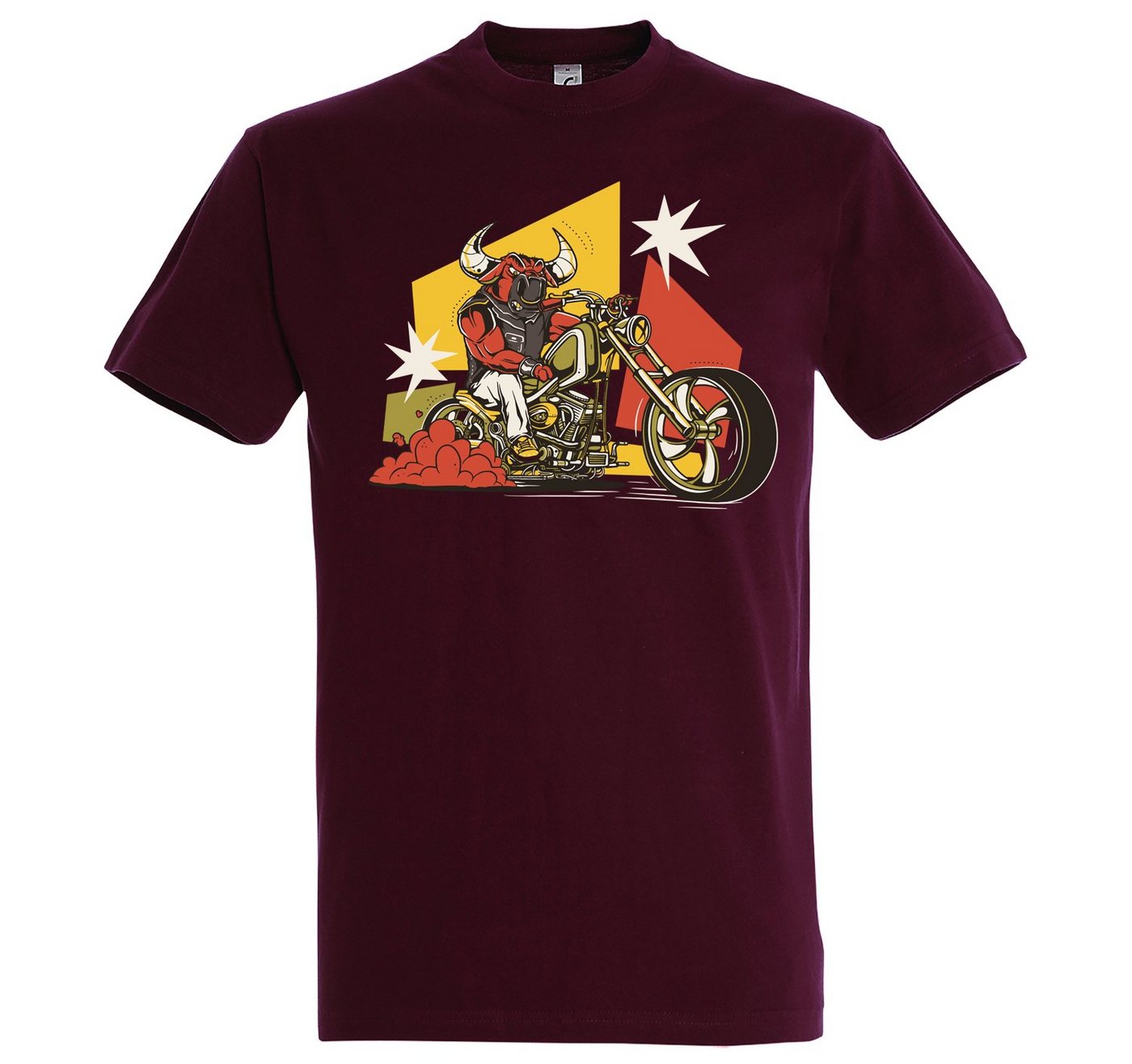 Youth Designz T-Shirt Biker Bull Motorrad Herren T-Shirt mit trendigem Frontprint von Youth Designz